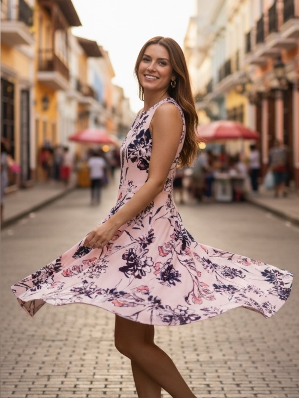 Ivanka Trump Blush Pink Floral Sleeveless Dress